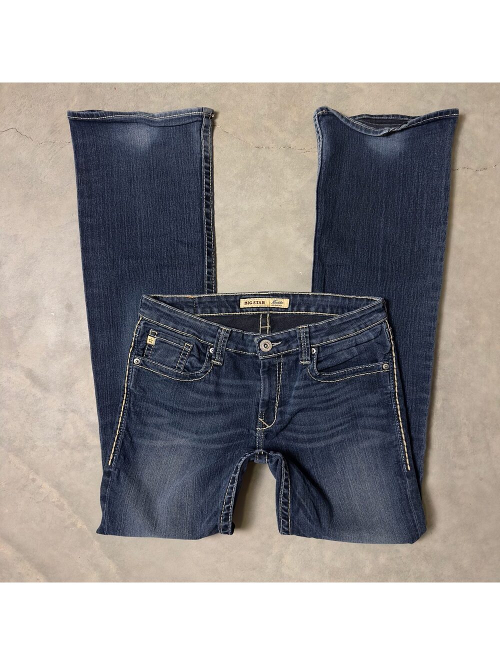 Big Star Maddie Jeans Womens 29XL Mid Rise Dark Wash Bootcut